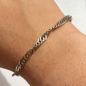 Sterling Silver 925 Italy Twisted Bracelet with Clasp